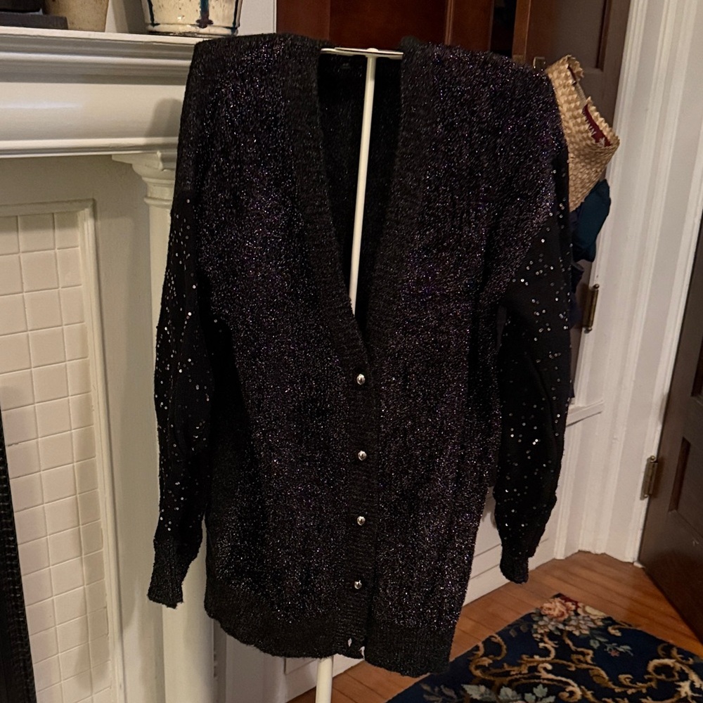 Just Cavalli Black Sparkle‎ Cardigan- worn once. 200 retail